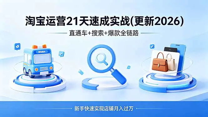 淘宝运营实战课,直通车引力魔方万相台搜索爆款全链路-更新2026-04