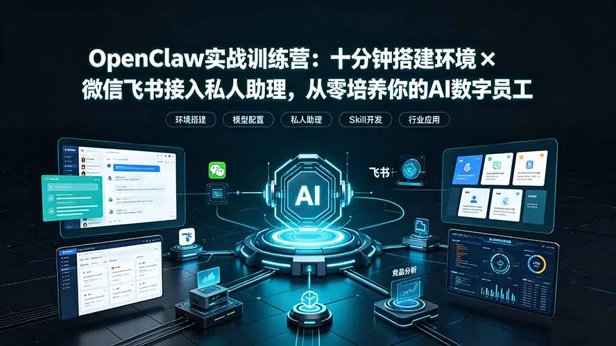 OpenClaw智能体部署配置,十分钟环境搭建大脑模型微信飞书私人助理