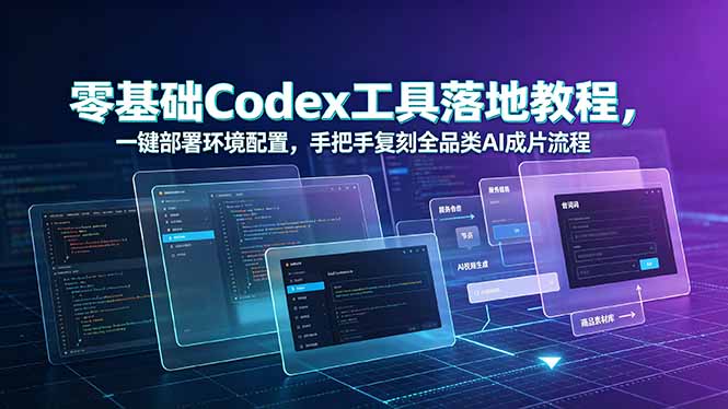 Codex商用实战课程，零基础工具部署原理解析商业化视频制作全流程