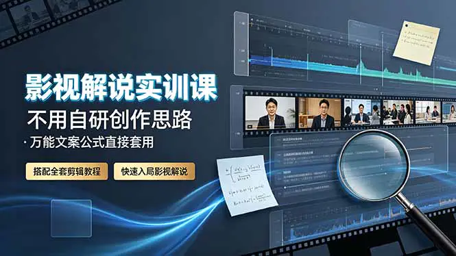 影视解说从零到变现:爆款文案开篇技巧节奏爆点对标拆解剪辑发布