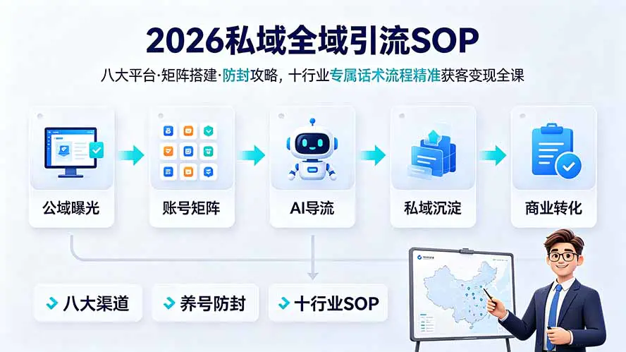 私域团队全域引流SOP,抖音快手小红书B站QQ闲鱼微信社群实体店八大渠道(飞书文档)
