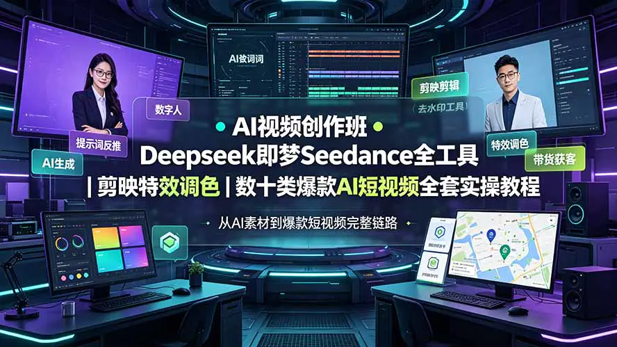 AI视频创作实操,Deepseek即梦Seedance2.0豆包数字人动作模仿音乐制作