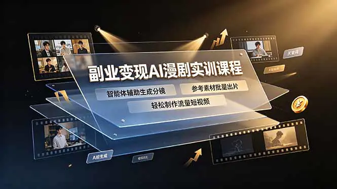 AI漫剧完整制作从零到成片课程,剧本角色场景分镜视频生成配音剪辑全流程