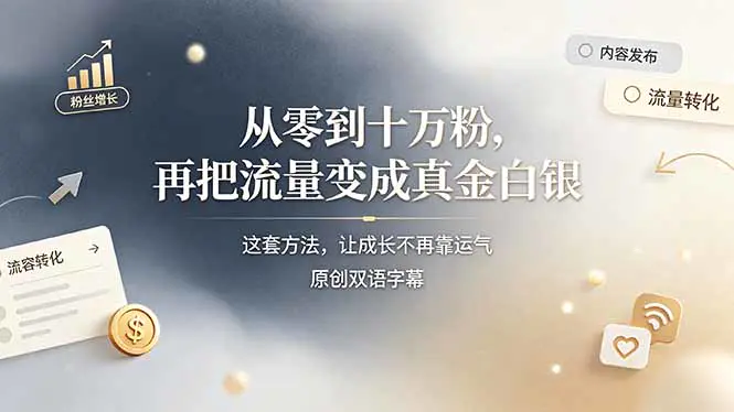 Instagram从零到十万粉丝,涨粉变现完整体系个人品牌持续收入【原创双语字幕】
