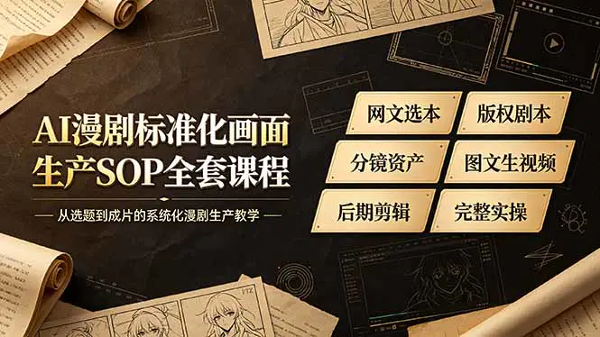 AI漫剧画面生产SOP,网文选本版权签约剧本改编爆款筛选模型