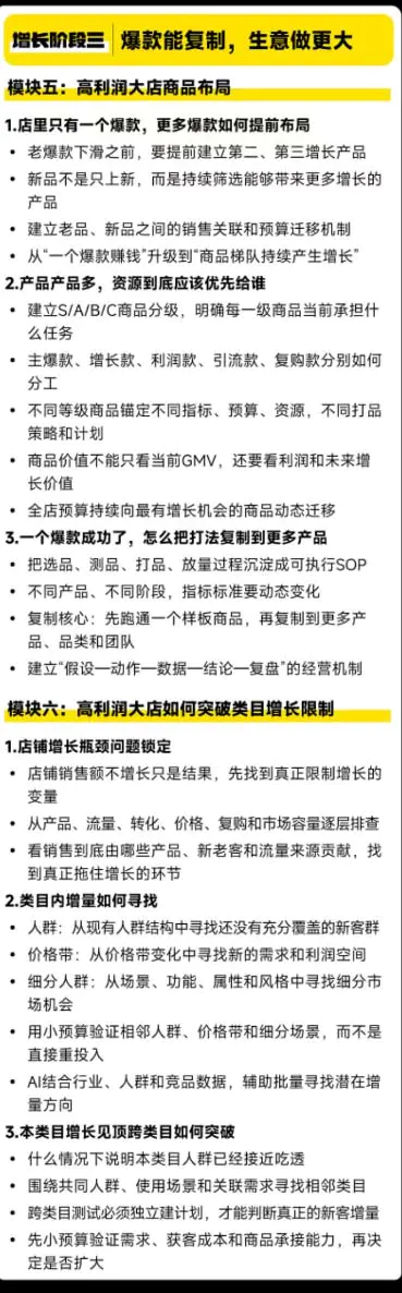 天猫淘宝高利润经营线下课,做大销售额做高利润率,三天学透淘宝天猫经营增长