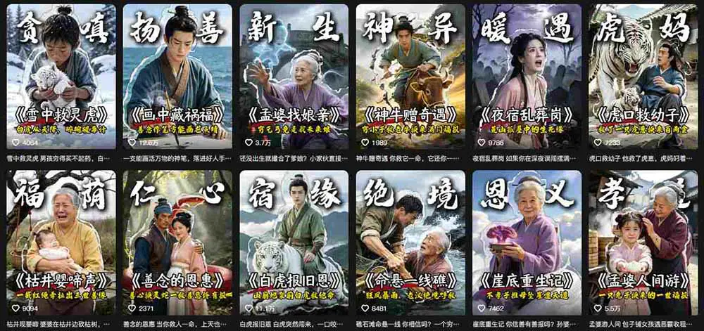 抖音AI民间故事短视频制作实战,拆解起号、文案、画面、剪辑与账号运营变现