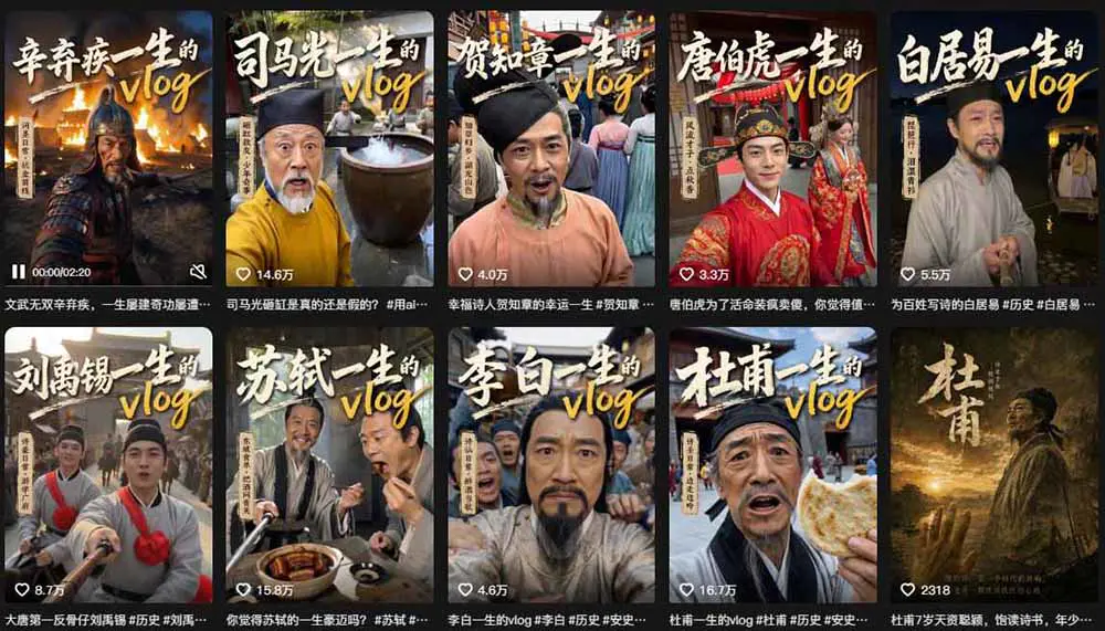 AI历史人物Vlog实操,分镜提示词视频生成配音剪辑批量