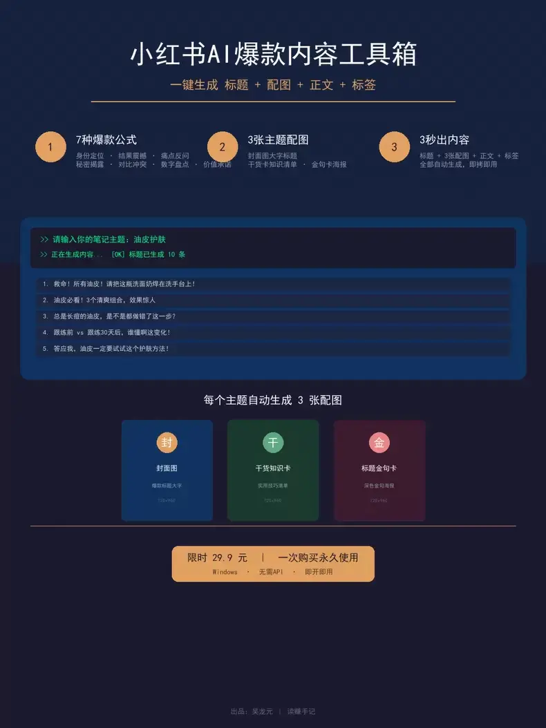 小红书内容生成工具:标题配图正文标签自动生成