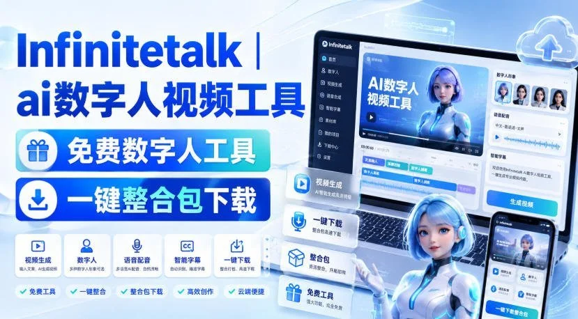 AI数字人视频制作工具-Infinitetalk，免费整合包分享