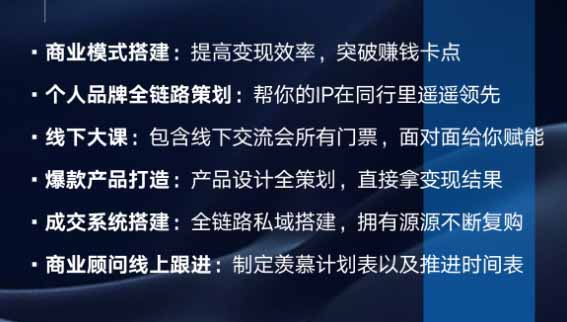 个人IP全域商业变现实战课:IP定位+内容生产+流量获取+产品设计+私域承接+成交复购,打造完整个人品牌商业闭环
