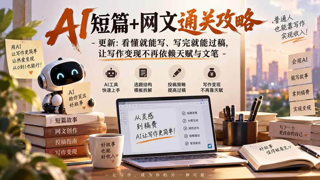 AI短篇网文写作通关攻略:从工具指令、角色卡到选题结构与投稿策略,零基础也能写出过稿作品