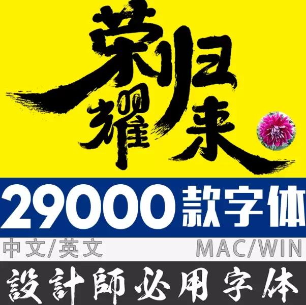 中英文字体素材包,29000款字体,设计师必备下载字体