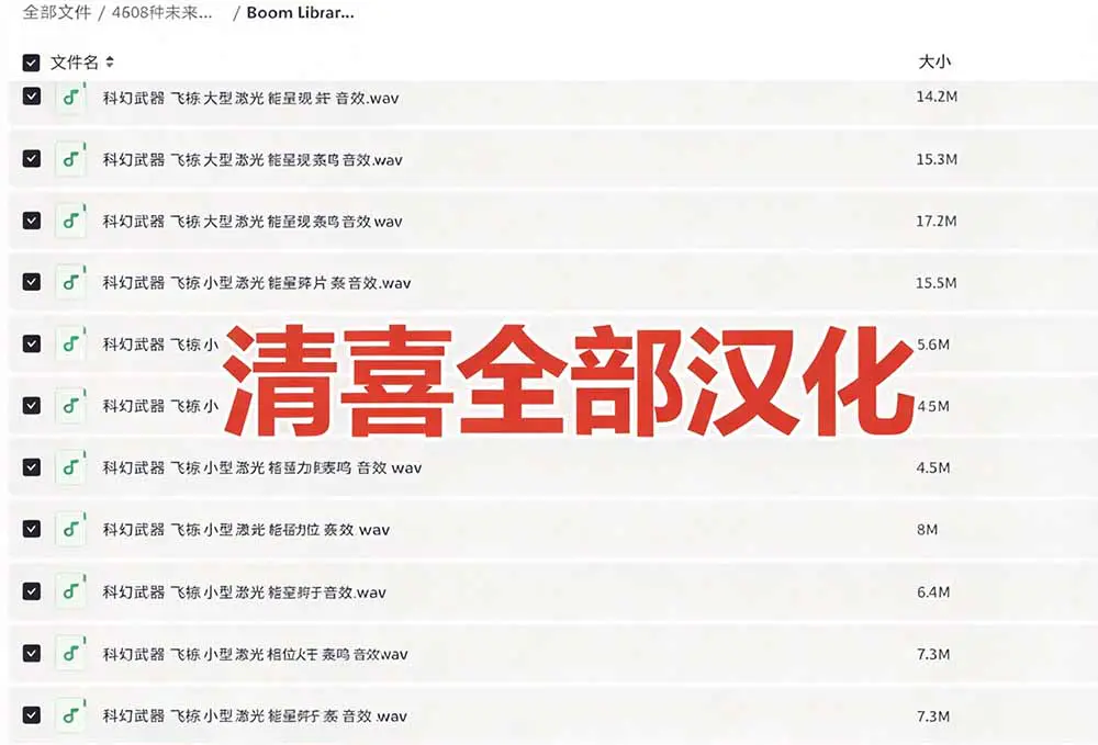 顶级音效合集!4600+种未来科幻武器开枪射击战斗音效素材合集,全部中文汉化 Boom Library – Cyber W