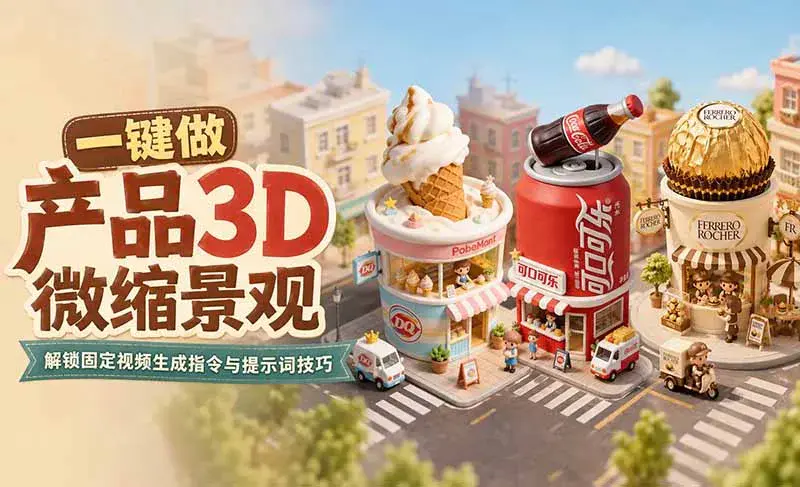 Libtv一键制作3D微缩景观视频教程,用对模型和提示词就能出片