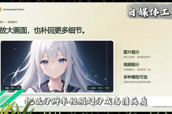 画质修复软件Snow Leopard Vision:视频超分成高清,AIF补帧让卡顿画面变流畅-在线工具
