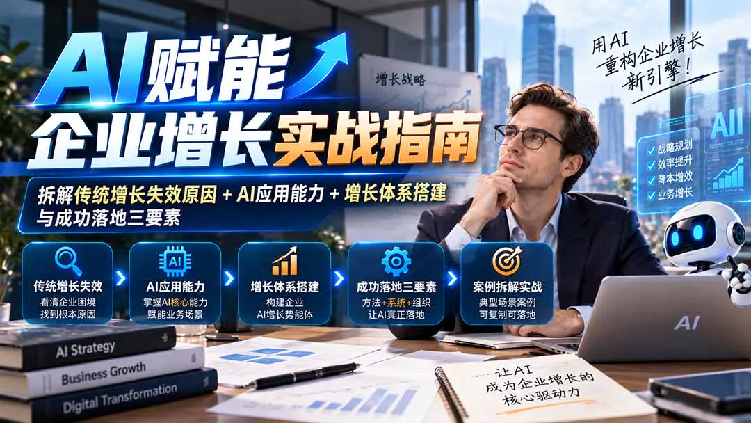 AI赋能企业增长实战指南:拆解传统增长失效原因+AI应用能力+增长体系搭建与成功落地三要素